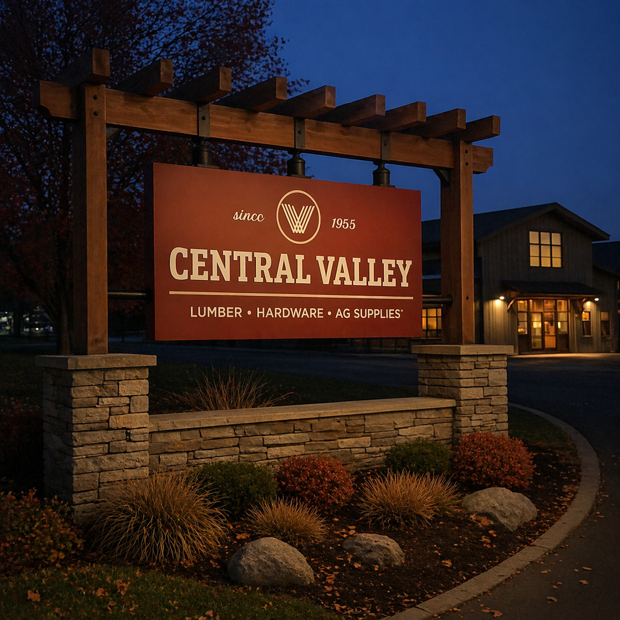 CV Lumber Post & Panel Sign